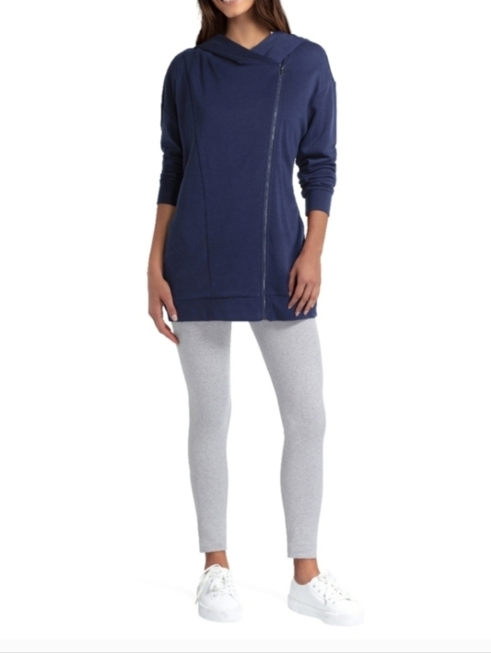H HALSTON STUDIOH Long Sleeve Halston Studio Hooded Jacket